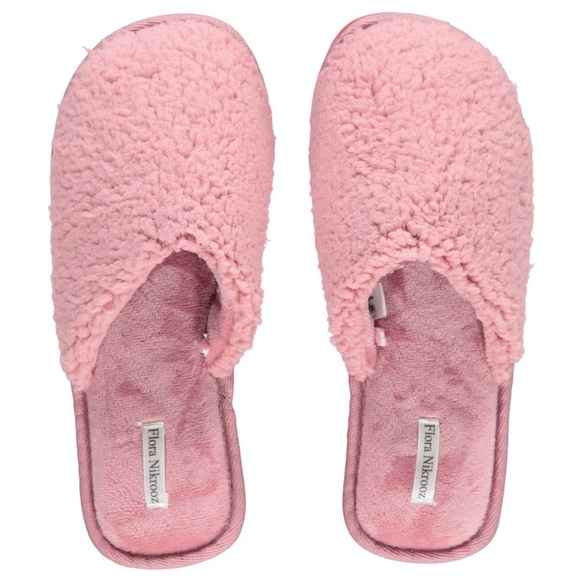NWT Flora Nikrooz Victoria Sherpa Mule Pink Slipper Size Large 9/10 - Picture 1 of 7